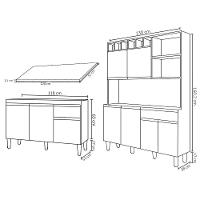 Cozinha Compacta Alice E Balcão Gabinete Com Tampo Tatiane 120cm Branco - Ajl Móveis