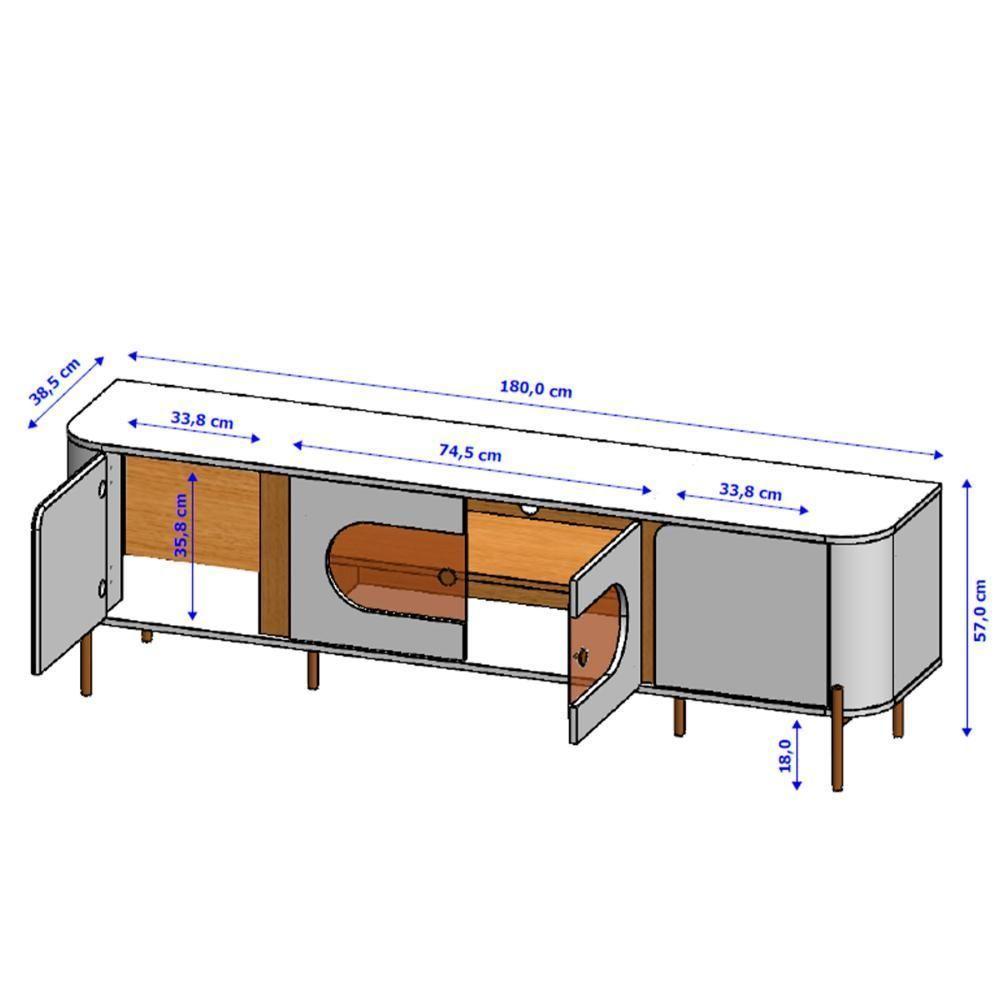 Conjunto De Painel Maresias Com Rack Juquehy Para Tv Até 75 Off White Pistache - 3