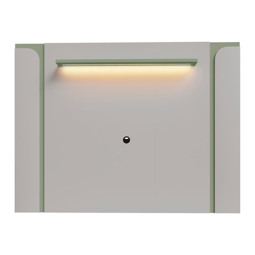 Conjunto De Painel Maresias Com Rack Juquehy Para Tv Até 75 Off White Pistache - 5