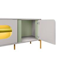 Conjunto De Painel Maresias Com Rack Juquehy Para Tv Até 75 Off White Pistache - 6