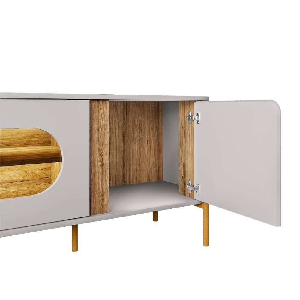 Conjunto De Painel Maresias Com Rack Juquehy Para Tv Até 75 Off White Cinamomo - 2