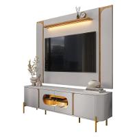 Conjunto De Painel Maresias Com Rack Juquehy Para Tv Até 75 Off White Cinamomo - 1