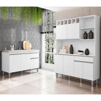 Cozinha Compacta Alice E Balcão Gabinete Com Pia Tatiane 120cm Branco - Ajl Móveis - 2