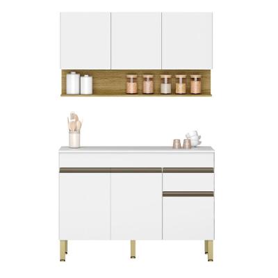 Conjunto De Armarios Modulados Line Com 6 Portas E 1 Gaveta Supremo Freijó