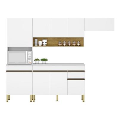 Conjunto De Armarios Modulados Line Com 9 Portas E 1 Gaveta Supremo Freijó