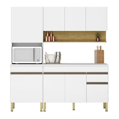 Conjunto De Armarios Modulados Line Com 8 Portas E 1 Gaveta Supremo Freijó