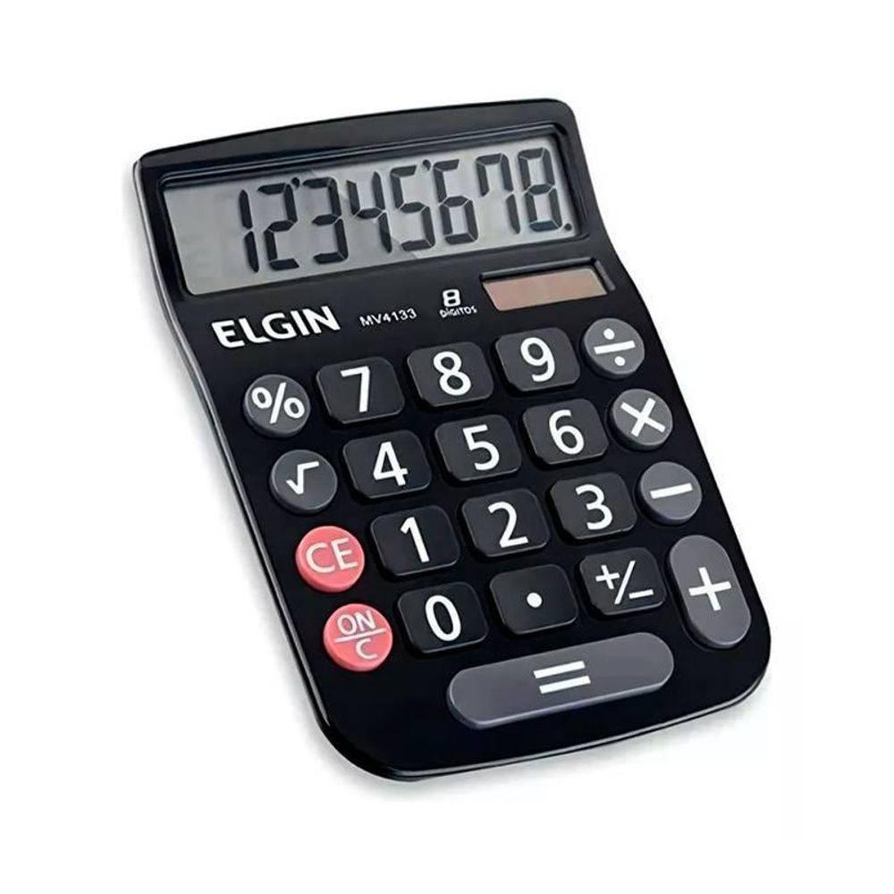 Calculadora Mesa Visor 8 Dig. Preta Mv-4133 Elgin - 1