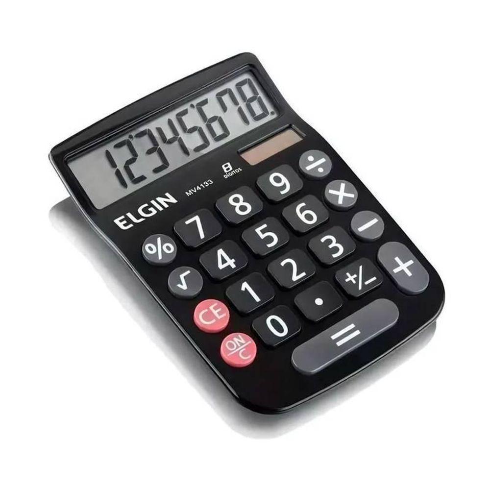 Calculadora Mesa Visor 8 Dig. Preta Mv-4133 Elgin - 2