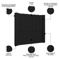 Cabeceira Casal Queen Cama Box 160cm Claire I02 Linho Preto - Mpozenato