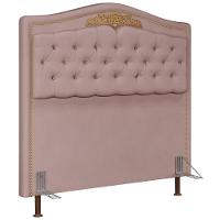 Cabeceira Cama Box Casal King 195cm Com Tachas Imperial Veludo J02 Rosê - Mpozenato - 1