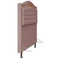 Cabeceira Cama Box Casal King 195cm Com Tachas Imperial Veludo J02 Rosê - Mpozenato - 5