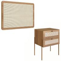 Cabeceira Solteiro E Mesa Pés De Metal Arlo A10 Hanover-dourado - Mpozenato - 1