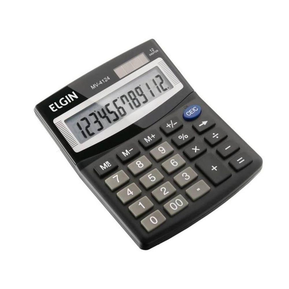 Calculadora Mesa Visor 12 Dig. Mv4124 Elgin - 1