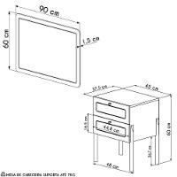Cabeceira Solteiro E Mesa Pés De Madeira Arlo A10 Nero-preto - Mpozenato - 10