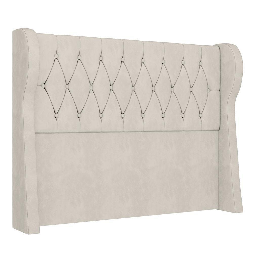 Cabeceira Casal Queen Cama Box 160cm Malva I02 Veludo Bege - Mpozenato - 1