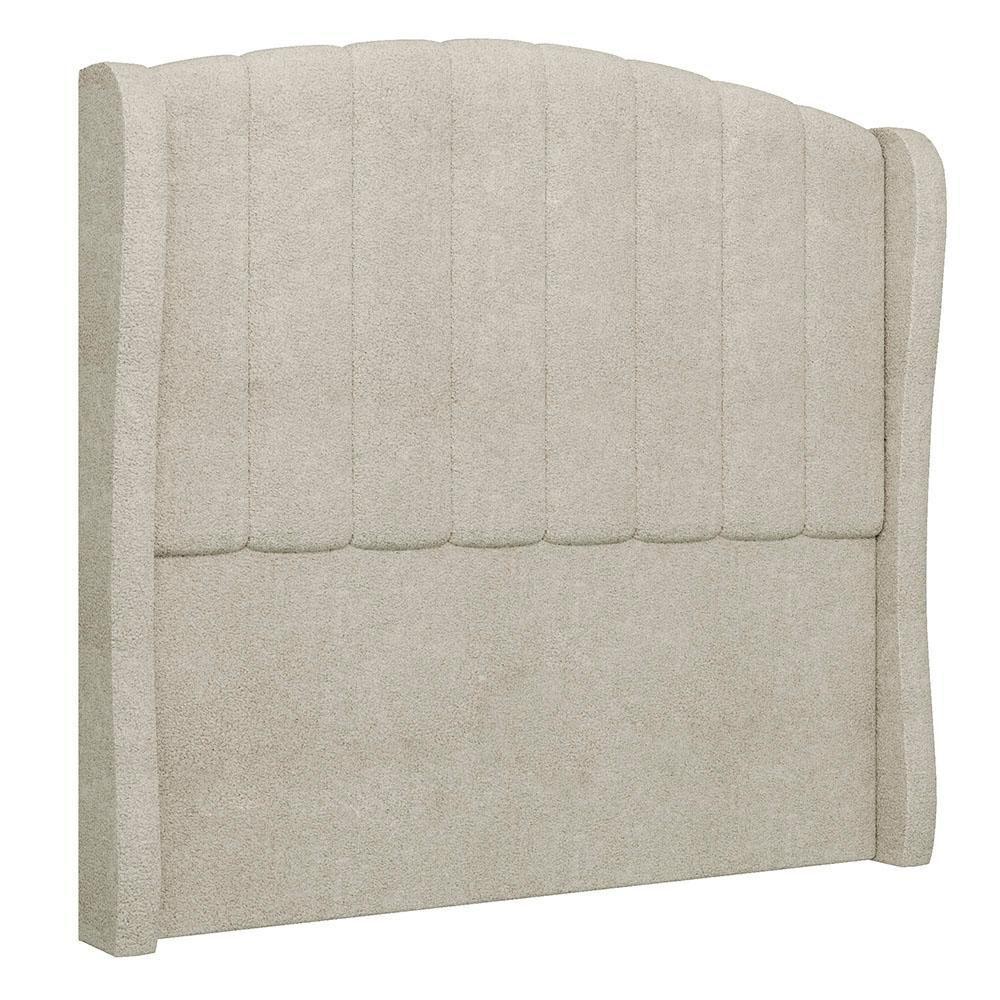 Cabeceira Casal Queen Cama Box 160cm Glenda I02 Bouclê Bege - Mpozenato - 1
