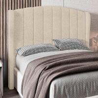Cabeceira Casal Queen Cama Box 160cm Glenda I02 Bouclê Bege - Mpozenato - 6