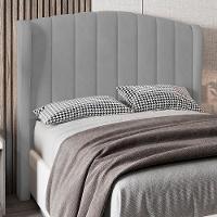 Cabeceira Casal Queen Cama Box 160cm Glenda I02 Veludo Cinza - Mpozenato - 2