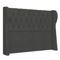 Cabeceira Casal Queen Cama Box 160cm Malva I02 Veludo Chumbo - Mpozenato - 1