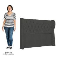 Cabeceira Casal Queen Cama Box 160cm Malva I02 Veludo Chumbo - Mpozenato - 5