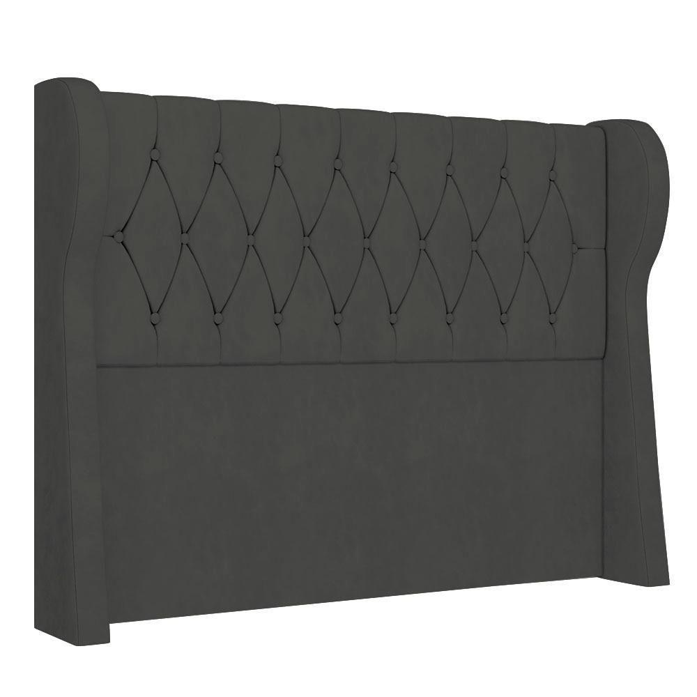 Cabeceira Casal Cama Box 140cm Malva I02 Veludo Chumbo - Mpozenato - 1