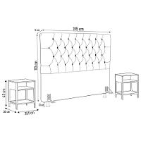 Cabeceira Casal King 195cm Cristal Boucle Mostarda E 2 Mesas Laterais Plaza Lc1 Preto - Mpozenato - 5