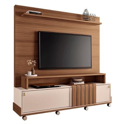 Estante Painel De Tv 65 Pol 180cm Cloe H01 Castanho-off White - Mpozenato