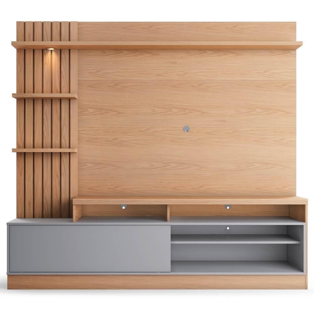 Estante Home Theater Para Tv Até 65 Pol. Maceió Freijó-cinza Fosco - Colibri - 6