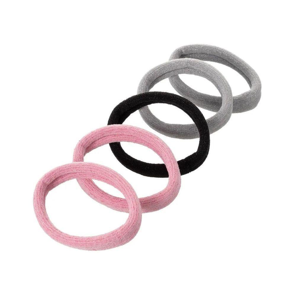 Elásticos De Cabelo 6 Unidades Proart Sem Metal, Não Marcam Os Fios, Perfeitos Para Penteados Rosa-cinza - 2