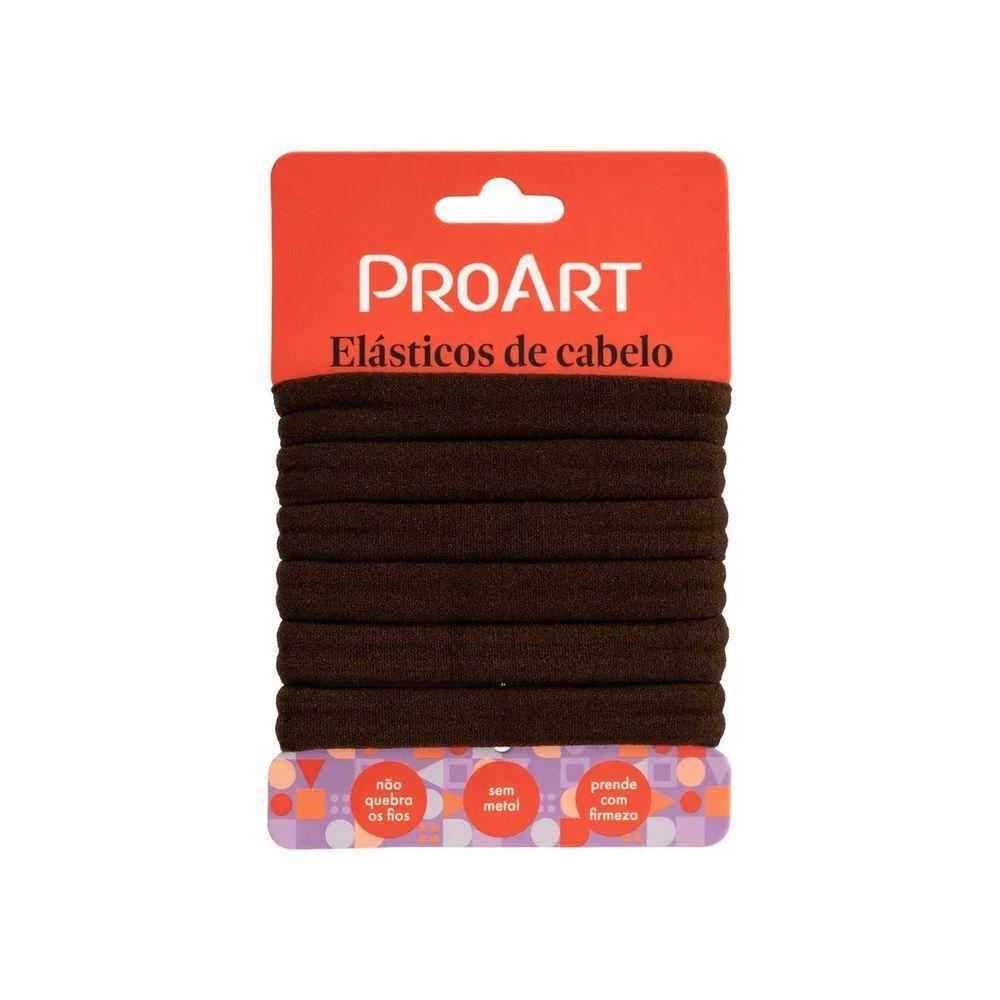 Elásticos De Cabelo 6 Unidades Proart Sem Metal, Não Marcam Os Fios, Perfeitos Para Penteados Marrom - 1