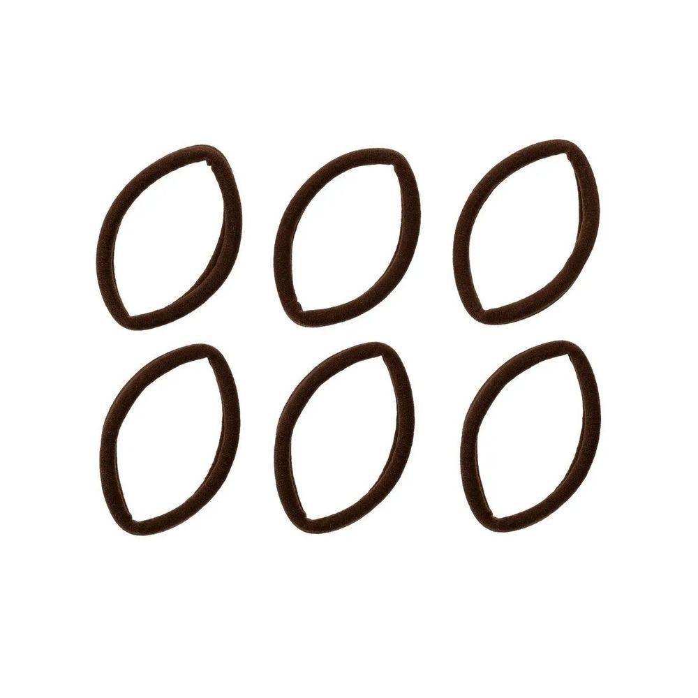 Elásticos De Cabelo 6 Unidades Proart Sem Metal, Não Marcam Os Fios, Perfeitos Para Penteados Marrom - 3