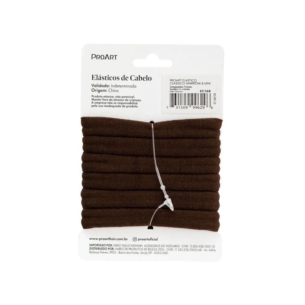 Elásticos De Cabelo 6 Unidades Proart Sem Metal, Não Marcam Os Fios, Perfeitos Para Penteados Marrom - 4