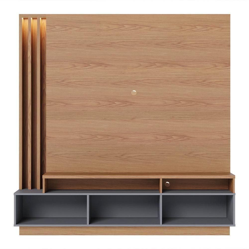 Estante Home Theater Para Tv 75 Pol. Com Led 180cm Maitê C05 Freijó-cinza Fosco - Mpozenato - 2
