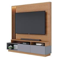 Estante Home Theater Para Tv 75 Pol. Com Led 180cm Maitê C05 Freijó-cinza Fosco - Mpozenato - 1
