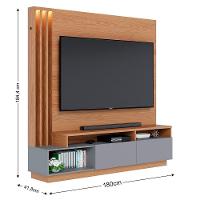 Estante Home Theater Para Tv 75 Pol. Com Led 180cm Maitê C05 Freijó-cinza Fosco - Mpozenato - 8