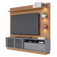 Estante Home Theater Para Tv 70 Pol. Com Led 200cm Amiche C05 Freijó-cinza Fosco - Mpozenato - 1