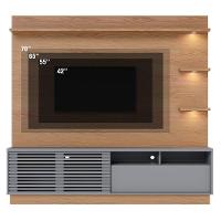 Estante Home Theater Para Tv 70 Pol. Com Led 200cm Amiche C05 Freijó-cinza Fosco - Mpozenato - 8