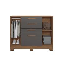 Cômoda 130,20cm 2 Portas E 4 Gavetas Eliot Estilo Mm Jatoba/grafitte - 3