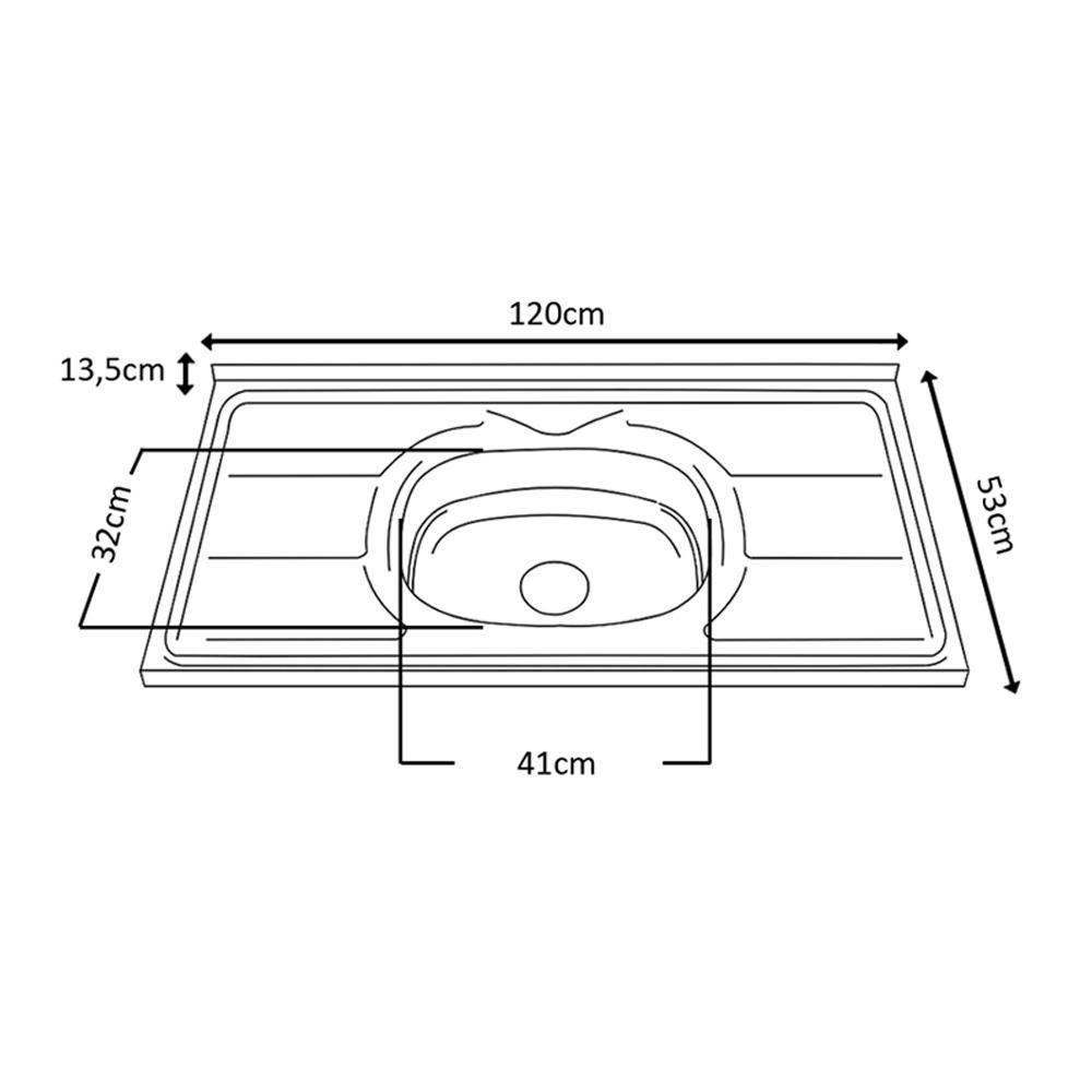 Cozinha Modulada 5 Peças Balcão Com Pia 120cm Andréia Branco - Ajl Móveis - 5