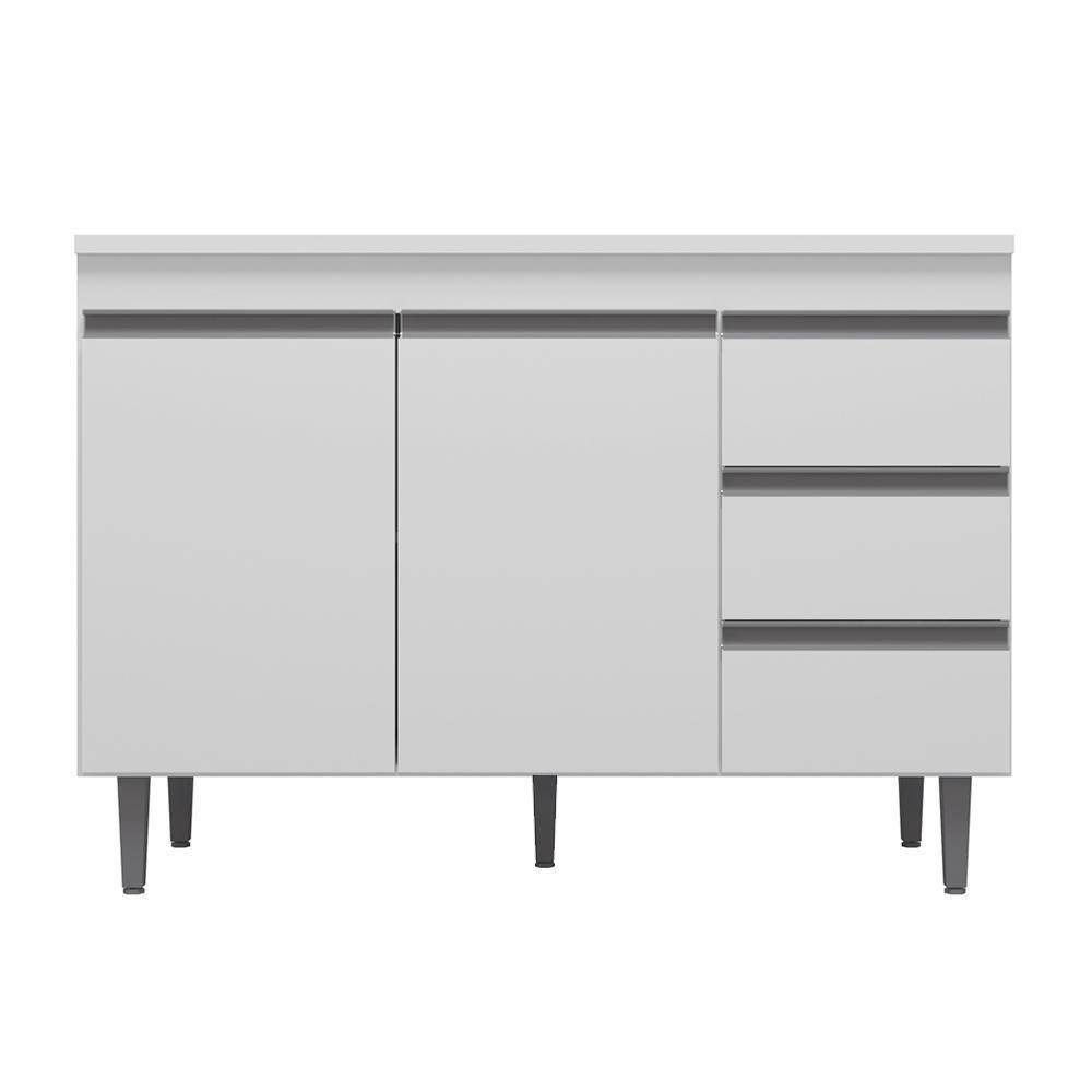 Cozinha Modulada 5 Peças Balcão Com Pia 120cm Andréia Branco - Ajl Móveis - 6