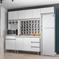 Cozinha Modulada 5 Peças Balcão Com Pia 120cm Andréia Branco - Ajl Móveis - 9