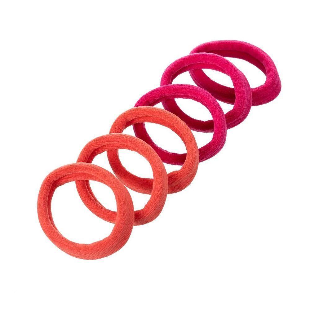 Elásticos De Cabelo 6 Unidades Proart Sem Metal, Não Marcam Os Fios, Perfeitos Para Penteados Rosa-laranja - 2