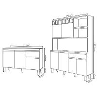 Cozinha Compacta Alice E Balcão Gabinete Sem Tampo Tatiane 120cm Preto - Ajl Móveis - 3