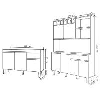 Cozinha Compacta Alice E Balcão Gabinete Sem Tampo Tatiane 120cm Branco - Ajl Móveis - 2
