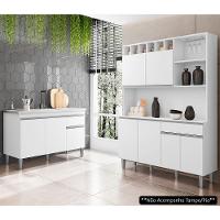 Cozinha Compacta Alice E Balcão Gabinete Sem Tampo Tatiane 120cm Branco - Ajl Móveis