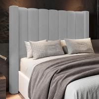 Cabeceira Casal Queen Cama Box 160cm Claire I02 Veludo Cinza - Mpozenato - 2