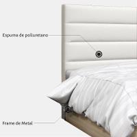Cabeceira Casal King 195cm Greta Sintético Branco - Mpozenato - 6
