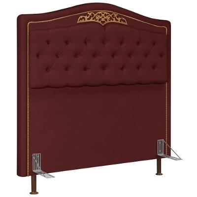 Cabeceira Cama Box Casal Queen 160cm Com Tachas Imperial Veludo J02 Vinho - Mpozenato