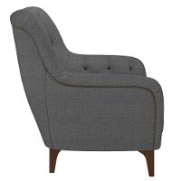 Kit 2 Poltronas Decorativas Para Sala Com Capitonê Pietà M22 Linho Cinza Escuro - Mpozenato - 2