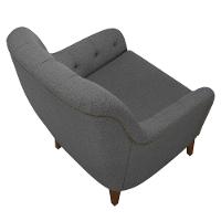 Kit 2 Poltronas Decorativas Para Sala Com Capitonê Pietà M22 Linho Cinza Escuro - Mpozenato - 3